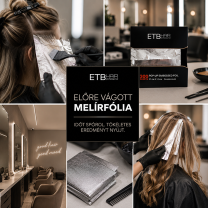 ETB Hair Folie Profesională Din Aluminiu Emborsată, Pretăiată 300 BUC X 27 CM X 12CM