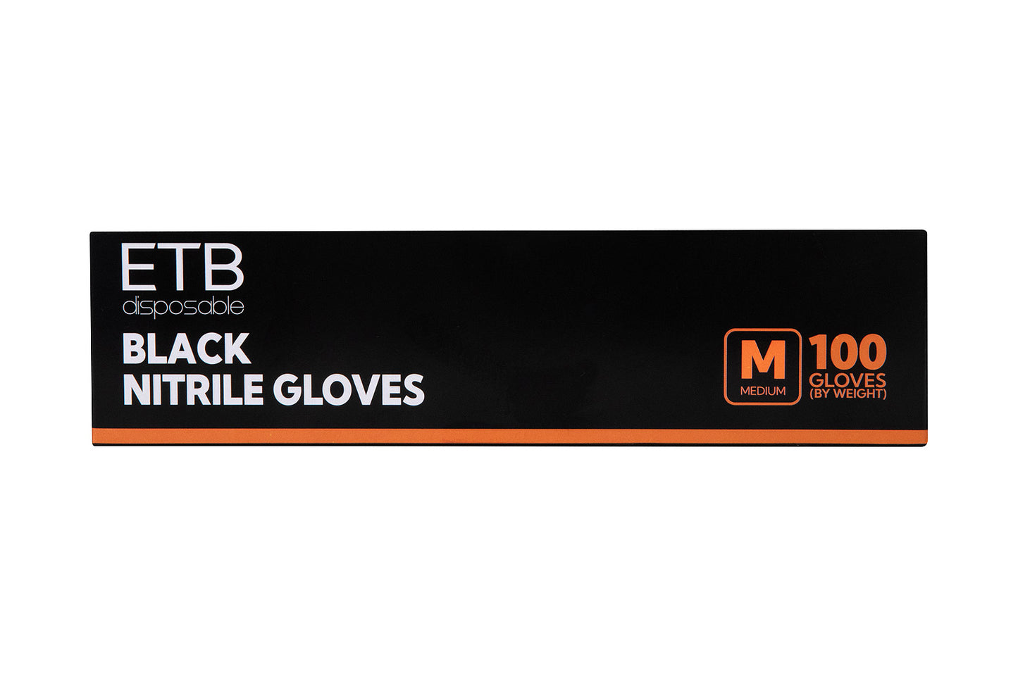 ETB Disposable Black Nitrile Gloves Size M 100pcs