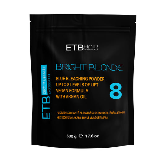 ETB Hair Bright Blonde – Pudră de Decolorare Vegană Cu Textură Cremoasǎ – Până la 8 Tonuri, 500 g