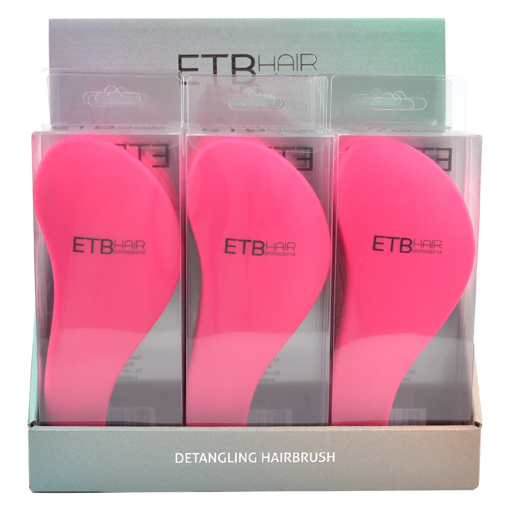 ETB HAIR PROFESSIONAL DETANGLING BRUSHES COLLECTION, PINK, 9 PCS
