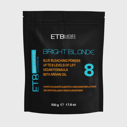 ETB Hair Bright Blonde – Pudră de Decolorare Vegană Cu Textură Cremoasǎ – Până la 8 Tonuri, 500 g