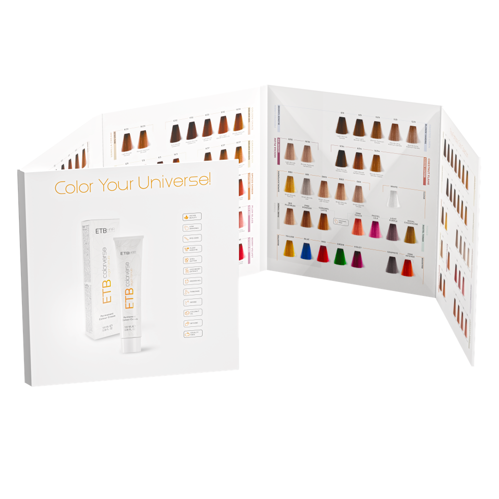 ETB HAIR COLORVERSE PROFESSIONAL COLOR CHART, 117 SHADES	